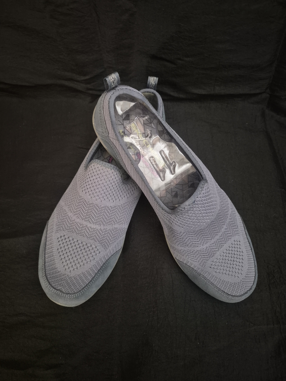 Skechers Classic Fit Slip-On Knit Sneakers in Moonshadow Blue